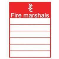 The House Nameplate Company PVC Self Adhesive Fire Marshals Sign (H)200mm (W)150mm