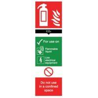 The House Nameplate Company PVC Self Adhesive Fire Extinguisher Co2 Sign (H)280mm (W)85mm