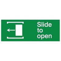 The House Nameplate Company PVC Self Adhesive Slide to Open Arrow Left Sign (H)80mm (W)200mm