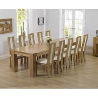 Thames 300cm Oak Dining Table with Cream Toronto Chairs