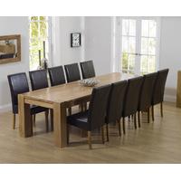 thames 300cm oak dining table with rustique chairs