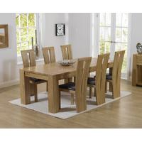 thames 220cm oak dining table with montreal chairs