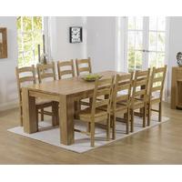 thames 220cm oak dining table with vermont chairs