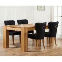 Thames 180cm Oak Dining Table with Knightsbridge Fabric Chairs