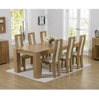 Thames 220cm Oak Dining Table with Cream Toronto Chairs