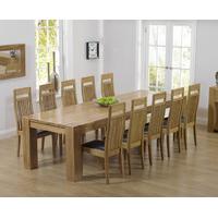 thames 300cm oak dining table with monaco chairs