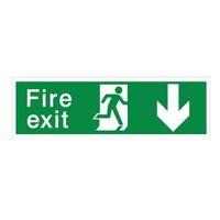 The House Nameplate Company PVC Self Adhesive Fire Exit Arrow Back Sign (H)125mm (W)400mm