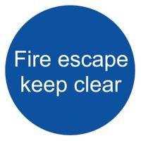 The House Nameplate Company PVC Self Adhesive Fire Escape Keep Clear Window Sticker (H)100mm (W)100mm