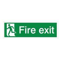The House Nameplate Company PVC Self Adhesive Fire Exit Running Man Left Sign (H)125mm (W)400mm