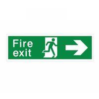 The House Nameplate Company PVC Self Adhesive Fire Exit Arrow Right Sign (H)125mm (W)400mm