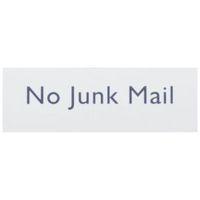 The House Nameplate Company PVC Self Adhesive No Junk Mail Sign (H)50mm (W)150mm