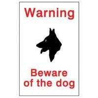 The House Nameplate Company PVC Self Adhesive Beware Of The Dog Sign (H)150mm (W)100mm