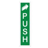 The House Nameplate Company PVC Self Adhesive Fire Exit Vertical Push Sign (H)200mm (W)50mm