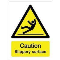 The House Nameplate Company PVC Self Adhesive Caution Slippery Surface Sign (H)200mm (W)150mm