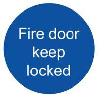 The House Nameplate Company PVC Self Adhesive Fire Door Keep Locked Sign (H)100mm (W)100mm