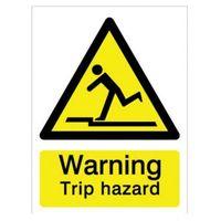 The House Nameplate Company PVC Self Adhesive Warning Trip Hazard Sign (H)200mm (W)150mm