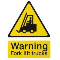The House Nameplate Company PVC Self Adhesive Warning Fork Lift Trucks Sign (H)200mm (W)150mm