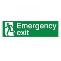 The House Nameplate Company PVC Self Adhesive Emergency Exit Running Man Left Sign (H)125mm (W)400mm
