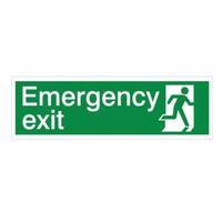 The House Nameplate Company PVC Self Adhesive Emergency Exit Running Man Left Sign (H)125mm (W)400mm