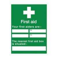 The House Nameplate Company PVC Self Adhesive Your First Aiders Are Sign (H)200mm (W)150mm