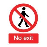 The House Nameplate Company PVC Self Adhesive No Exit Sign (H)200mm (W)150mm