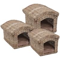 The Wicker Merchant Pet Houses with Removable Roofs (Set of 3)