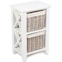 The Wicker Merchant 2 Basket Vertical Cabinet with Cotton Linings