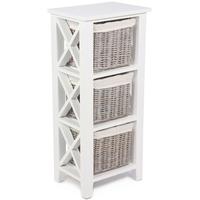 The Wicker Merchant 3 Basket Vertical Cabinet with Cotton Linings