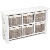 The Wicker Merchant 6 Basket Rectangular Horizontal Cabinet with Cotton Linings