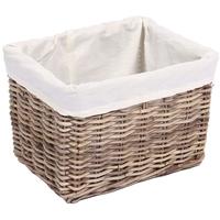 the wicker merchant rectangular basket with hole handles and lining me ...