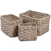 the wicker merchant rectangular baskets with lining set of 3