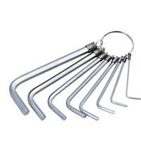 The Great Wall Seiko 10Pcs Key Ring Chrome Plated Standard Six Corners Wrench 1.5-10Mm