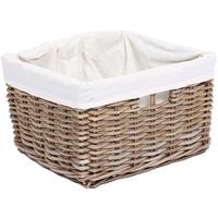 The Wicker Merchant Rectangular Basket with Hole Handles and Lining Extra large