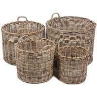 The Wicker Merchant Round Baskets with Ear Handles (Set of 4) WW-041