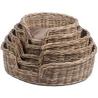 The Wicker Merchant Oval Dog Baskets with Cushions (Set of 5)