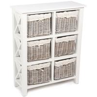 The Wicker Merchant 6 Basket Rectangular Vertical Cabinet with Cotton Linings