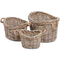The Wicker Merchant Oval Baskets with Rope Handles (Set of 3)