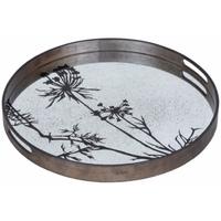 Thistle Small Round Medium Aged Mirror Tray