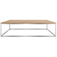 Thin Oak Stainless Steel Frame Coffee Table