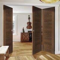 Thrufold Mistral Walnut 2+1 Folding Door - Prefinished