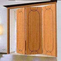 Thrufold Agua Oak 3+0 Folding Door - Prefinished