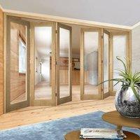 Thrufold Walden Oak 3+3 Folding Door - Clear Glass - Unfinished