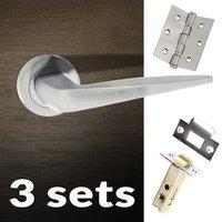 three pack foglia forme designer lever on minimal square rose satin ch ...