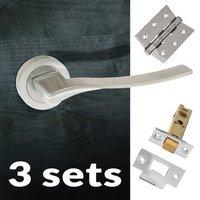 three pack olimpia forme designer lever on minimal square rose satin c ...