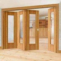 thrufold rhodesia oak 31 folding door clear glass prefinished