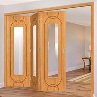 thrufold agua oak 30 folding door clear glass prefinished