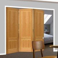 Thrufold Lucina Oak 3+0 Folding Door - Prefinished