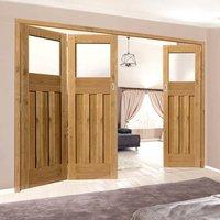 thrufold rustic oak 1930 dx shaker 21 folding door prefinished with ob ...