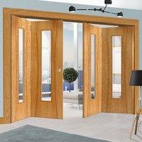 thrufold arcos oak 22 folding door clear glass prefinished