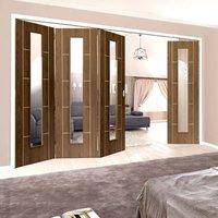 thrufold eco mocha walnut 31 folding door clear glass prefinished